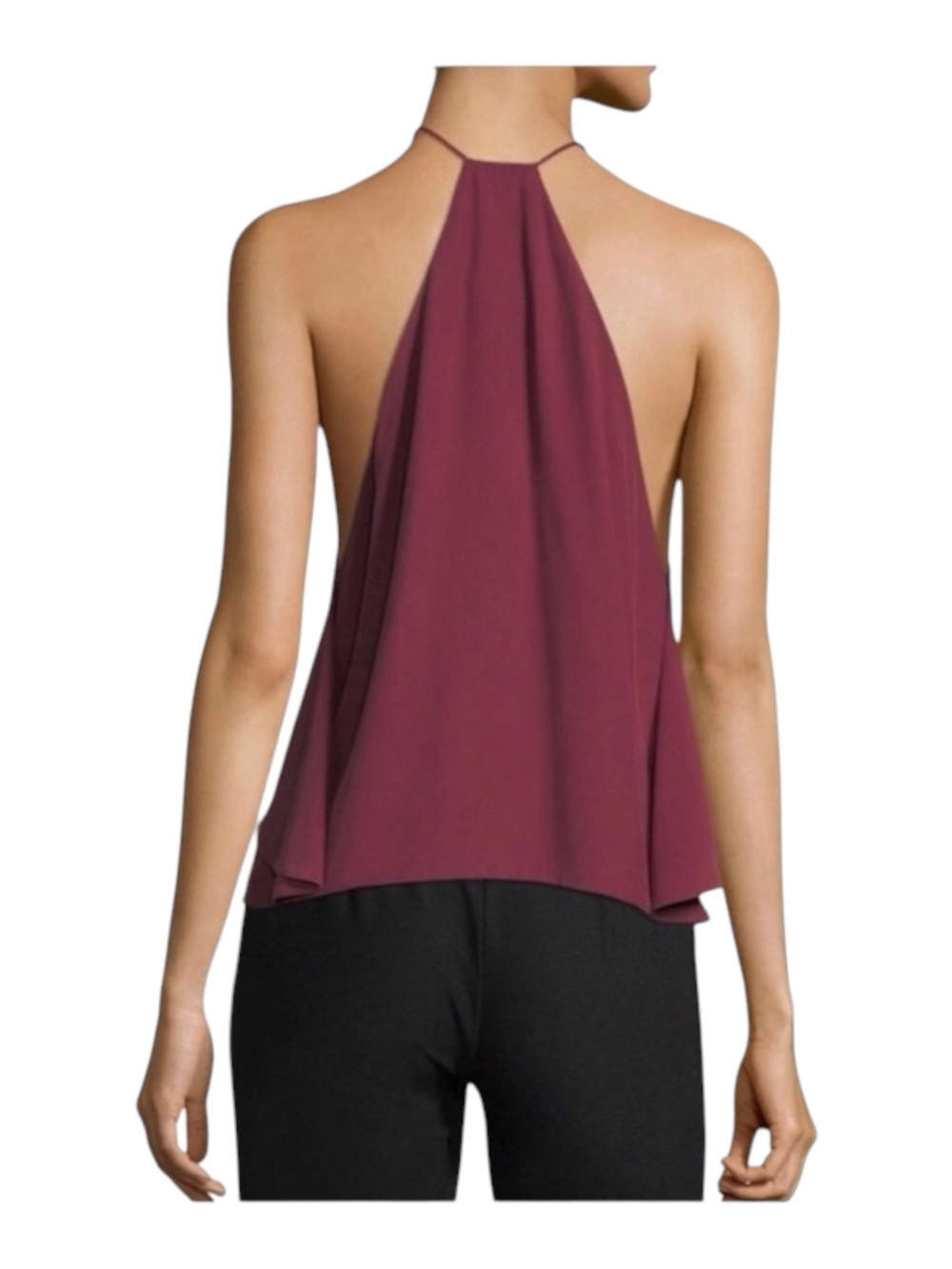 new Robert Rodriguez ★ Draped Overlay Strappy Silk Cami Cocktail Top ★ Wine 12 ★ - Picture 3 of 16